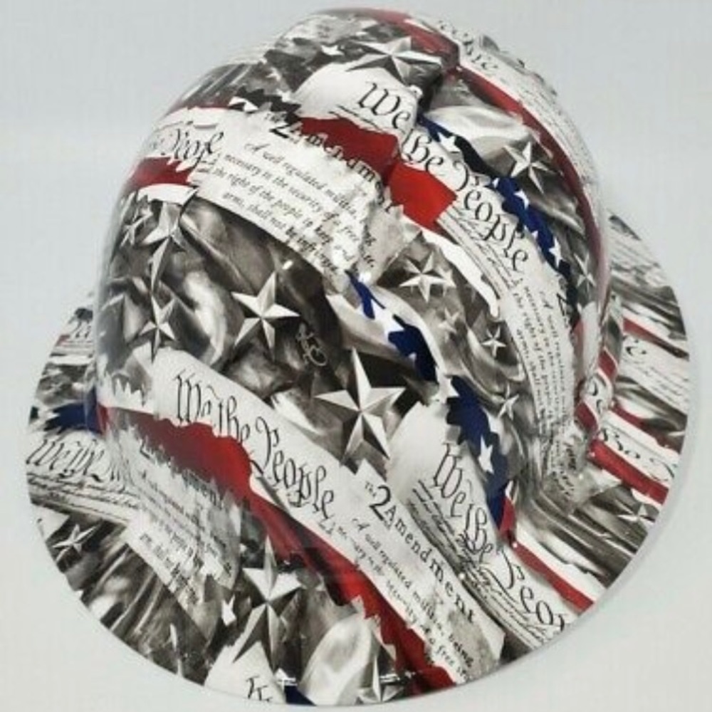 New Full Brim Hard Hat Custom Hydro Dipped WE THE PEOPLE. (TOPSELLER)
